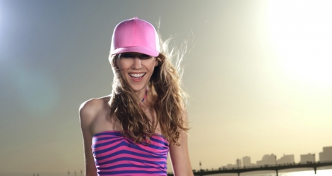 Yupoong Flexfit Pink Trucker Hat