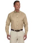 Harriton Men's Easy Blend™ Long-Sleeve Twill Shirt with Stain-Release M500
