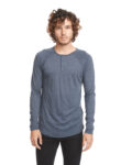 Men's Long Sleeve Henley Triblend By Next Level Apparel 6072